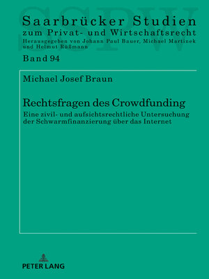 cover image of Rechtsfragen des Crowdfunding